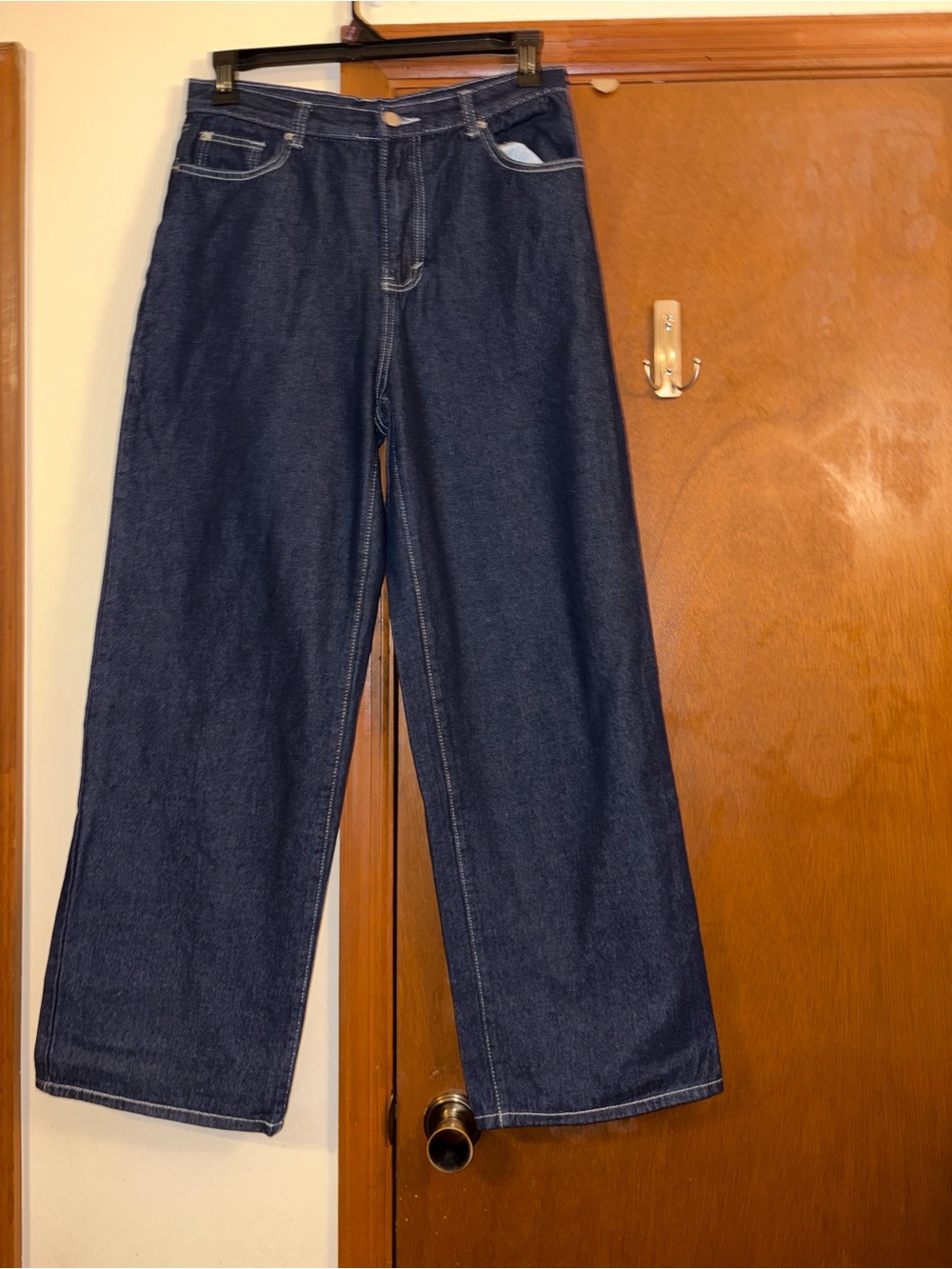 SHEIN Dark Blue Wide Leg Denim Jeans